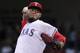Texas Rangers starting pitcher Yovani Gallardo throws during the first inning of a baseball game against the Los Angeles Dodgers in Arlington, Texas, Monday, June 15, 2015. (AP Photo/LM Otero)