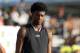 Josh Jackson is seen before the 3-Point Contest in the Under Armour Elite 24 Skills Competition on Friday, August 21, 2015 in Brooklyn, NY. (AP Photo/Gregory Payan)