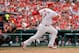 Jul 26, 2015; St. Louis, MO, USA; St. Louis Cardinals left fielder Matt Holliday (7) follows through on a RBI double during the fifth inning against the Atlanta Braves at Busch Stadium. The Braves won 3-2. Mandatory Credit: Scott Kane-USA TODAY Sports