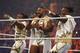 NEW YORK, NY - AUGUST 23: New Day enter the ring at the WWE SummerSlam 2015 at Barclays Center of Brooklyn on August 23, 2015 in New York City. (Photo by JP Yim/Getty Images)