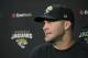 Jacksonville Jaguars quarterback Blake Bortles answers questions from reporters during a post-game news conference after an NFL football game against the Tampa Bay Buccaneers in Tampa, Fla., Sunday, Oct. 11, 2015. The Buccaneers won 38-31. (AP Photo/Phelan M. Ebenhack)