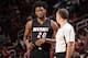 HOUSTON, TX - OCTOBER 17: Justise Winslow #20 of the Miami Heat talks to an official during the preseaon game against the Houston Rockets on October 17, 2015 at the Toyota Center in Houston, Texas. NOTE TO USER: User expressly acknowledges and agrees that, by downloading and or using this photograph, User is consenting to the terms and conditions of the Getty Images License Agreement. Mandatory Copyright Notice: Copyright 2015 NBAE (Photo by Bill Baptist/NBAE via Getty Images)