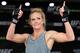 MELBOURNE, AUSTRALIA - NOVEMBER 12: Holly Holm of the United States holds an open workout for fans and media at Federation Square on November 12, 2015 in Melbourne, Australia. (Photo by Josh Hedges/Zuffa LLC/Zuffa LLC via Getty Images)