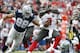 Tampa Bay Buccaneers quarterback Jameis Winston (3) is sacked by Dallas Cowboys defensive tackle Tyrone Crawford (98) during the first quarter of an NFL football game Sunday, Nov. 15, 2015,in Tampa, Fla. (AP Photo/Brian Blanco)
