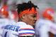 Florida defensive back Vernon Hargreaves III (1) warms up before an NCAA college football game against South Carolina, Saturday, Nov. 14, 2015, in Columbia, S.C. Florida won 24-14. (AP Photo/Rainier Ehrhardt)