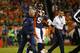 Denver Broncos outside linebacker Von Miller is helped off the field after being injured on a play during an NFL football game between the Denver Broncos and the Green Bay Packers, Sunday, Nov. 1, 2015, in Denver. (AP Photo/Jack Dempsey)