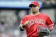 Los Angeles Angels left fielder Shane Victorino runs to the dugout during the fifth inning of a baseball game against the Detroit Tigers, Thursday, Aug. 27, 2015, in Detroit. (AP Photo/Carlos Osorio)