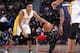 AUBURN HILLS, MI - DECEMBER 6: D'Angelo Russell #1 of the Los Angeles Lakers handles the ball during the game against the Detroit Pistons on December 6, 2015 at The Palace of Auburn Hills in Auburn Hills, Michigan. NOTE TO USER: User expressly acknowledges and agrees that, by downloading and/or using this photograph, User is consenting to the terms and conditions of the Getty Images License Agreement. Mandatory Copyright Notice: Copyright 2015 NBAE (Photo by B. Sevald/Einstein/NBAE via Getty Images)