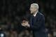 Arsenal's manager Arsene Wenger applauds his players during the English Premier League soccer match between Arsenal and Bournemouth at Emirates stadium in London, Monday, Dec. 28, 2015. (AP Photo/Kirsty Wigglesworth)