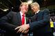 ARNHEM, NETHERLANDS - AUGUST 13: Manager of FC Twente Steve McCLaren and manager of Arsenal Arsene Wenger shake hands during the UEFA Champions League 3rd Qualifying Round, first leg match between FC Twente and Arsenal at the Gelredome Arena on August 13, 2008 in Arnhem, Netherlands. (Photo by Jamie McDonald/Getty Images)