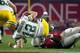 Arizona Cardinals inside linebacker Kenny Demens (54) sacks Green Bay Packers quarterback Aaron Rodgers (12) during an NFL football game, Sunday, Dec. 27, 2015, in Glendale, Ariz. (Jeff Haynes/AP Images for Panini)