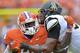 FILE - In this Sept. 12, 2015, file photo, Clemson's Shaq Lawson (90) rushes against Appalachian State's Davante Harris during the second half of an NCAA college football game in Clemson, S.C. Before the Atlantic Coast Conference defensive player of the year takes for the field for your favorite pro team next season, watch the 6-foot-3, 275-pound standout at his dominant best when the Tigers face Oklahoma in the College Football Playoff semifinals on New Year’s Eve. (AP Photo/Richard Shiro, File)
