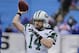 New York Jets quarterback Ryan Fitzpatrick (14) throws a pass before an NFL football game against the Buffalo Bills Sunday, Jan. 3, 2016, in Orchard Park, N.Y. (AP Photo/Bill Wippert)