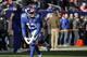 New York Giants wide receiver Odell Beckham (13) warms up before playing against the Philadelphia Eagles in an NFL football game, Sunday, Jan. 3, 2016, in East Rutherford, N.J. (AP Photo/Kathy Willens)