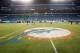 The Miami Dolphins original logo is painted on Sun Life Stadium during an NFL football game against the New York Giants, Monday, Dec. 14, 2015, in Miami Gardens, Fla. (AP Photo/Wilfredo Lee)