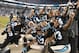 Carolina Panthers players celebrate late in the second half of an NFL football game against the Tampa Bay Buccaneers in Charlotte, N.C., Sunday, Jan. 3, 2016. The Panthers won 38-10. (AP Photo/Mike McCarn)