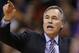 Los Angeles Lakers' Mike D'Antoni shouts instructions to his players during the first half of an NBA basketball game against the Phoenix Suns Monday, Dec. 23, 2013, in Phoenix. The Suns defeated the Lakers 117-90. (AP Photo/Ross D. Franklin)