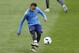 FC Barcelona's Neymar kicks the ball during a training session at Miniestadi stadium in Barcelona, Spain, Monday, Jan. 4, 2016. (AP Photo/Manu Fernandez)