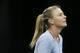 Maria Sharapova from Russia concentrates during a training session prior to the Fed Cup Final tennis tournament against Czech Republic in Prague, Czech Republic, Wednesday, Nov. 11, 2015. (AP Photo/Petr David Josek)