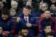 Manchester United's Dutch manager Louis van Gaal (C) and Manchester United's Welsh assistant manager Ryan Giggs (centre right) prepare to watch the English Premier League football match between Manchester United and Swansea City at Old Trafford in Manchester, north west England, on January 2, 2016. Manchester United won the game 2-1. AFP PHOTO / OLI SCARFF
RESTRICTED TO EDITORIAL USE. No use with unauthorized audio, video, data, fixture lists, club/league logos or 'live' services. Online in-match use limited to 75 images, no video emulation. No use in betting, games or single club/league/player publications. / AFP / OLI SCARFF (Photo credit should read OLI SCARFF/AFP/Getty Images)