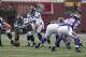 Seattle Seahawks quarterback Russell Wilson (3) calls signals at the line of scrimmage against the Minnesota Vikings in the first half of an NFL football game Sunday, Dec. 6, 2015 in Minneapolis. (AP Photo/Jim Mone)