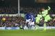 LIVERPOOL, ENGLAND - JANUARY 06: Romelu Lukaku of Everton scores his team's second goal during the Capital One Cup Semi Final First Leg match between Everton and Manchester City at Goodison Park on January 6, 2016 in Liverpool, England. (Photo by Alex Livesey/Getty Images)