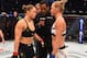 MELBOURNE, AUSTRALIA - NOVEMBER 15: (L-R) Opponents UFC women's bantamweight champion Ronda Rousey of the United States and Holly Holm of the United States face off before their UFC women's bantamweight championship bout during the UFC 193 event at Etihad Stadium on November 15, 2015 in Melbourne, Australia. (Photo by Josh Hedges/Zuffa LLC/Zuffa LLC via Getty Images)