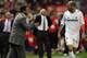 MADRID, Spain: Real Madrid's Brazilian coach Vanderlei Luxemburgo (L) gives instructions to his French midfielder Zinedine Zidane during their Spanish league football match against Atletico de Madrid at the Vicente Calderon stadium in Madrid, 15 October 2005. AFP PHOTO JAVIER SORIANO (Photo credit should read JAVIER SORIANO/AFP/Getty Images)
