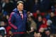 MANCHESTER, ENGLAND - JANUARY 02: Louis van Gaal Manager of Manchester United leaves the pitch after the first half during the Barclays Premier League match between Manchester United and Swansea City at Old Trafford on January 2, 2016 in Manchester, England. (Photo by Alex Livesey/Getty Images)