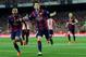 FILE - In this Saturday, May 30, 2015 file photo, Barcelona's Lionel Messi, centre, celebrates after scoring the opening goal during the final of the Copa del Rey soccer match between FC Barcelona and Athletic Bilbao at the Camp Nou stadium in Barcelona, Spain. Carli Lloyd and Lionel Messi are among the nominees for the FIFA Puskas Award for goal of the year. Lloyd scored for the United States from 50 yards against Japan in the Women’s World Cup final. Messi beat four defenders before scoring Barcelona’s first goal against Athletic Bilbao in the Copa del Rey final. (AP Photo/Manu Fernandez, File)