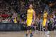 D'Angelo Russell scored a career-high 27 points before twisting his ankle late in the 118-115 loss for the Lakers.