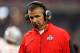 GLENDALE, AZ - JANUARY 01: Head coach Urban Meyer of the Ohio State Buckeyes walks on the sideline during the second half of the BattleFrog Fiesta Bowl against the Notre Dame Fighting Irish at University of Phoenix Stadium on January 1, 2016 in Glendale, Arizona. (Photo by Christian Petersen/Getty Images)