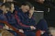 Manchester United's Dutch manager Louis van Gaal (C) sits in the dug-out during the English FA Cup third-round football match between Manchester United and Sheffield United at Old Trafford in north west England on January 9, 2016. AFP PHOTO / OLI SCARFF
RESTRICTED TO EDITORIAL USE. No use with unauthorized audio, video, data, fixture lists, club/league logos or 'live' services. Online in-match use limited to 75 images, no video emulation. No use in betting, games or single club/league/player publications. / AFP / OLI SCARFF (Photo credit should read OLI SCARFF/AFP/Getty Images)