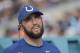 Indianapolis Colts quarterback Andrew Luck watches from the bench during the first half of an NFL football game against the Jacksonville Jaguars in Jacksonville, Fla., Sunday, Dec. 13, 2015.(AP Photo/Phelan M. Ebenhack)