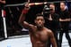 LAS VEGAS, NEVADA - DECEMBER 10: Aljamain Sterling celebrates his win over Johnny Eduardo in their bantamweight bout during the UFC Fight Night event at The Chelsea at the Cosmopolitan of Las Vegas on December 10, 2015 in Las Vegas, Nevada. (Photo by Jeff Bottari/Zuffa LLC/Zuffa LLC via Getty Images)