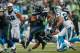 SEATTLE, WA - OCTOBER 18: Running back Marshawn Lynch #24 of the Seattle Seahawks rushes against the Carolina Panthers at CenturyLink Field on October 18, 2015 in Seattle, Washington. The Panthers defeated the Seahawks 27-23. (Photo by Otto Greule Jr/Getty Images)