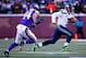 MINNEAPOLIS, MN - JANUARY 10: Russell Wilson #3 of the Seattle Seahawks runs with the ball as Andrew Sendejo #34 of the Minnesota Vikings defends him in the second quarter during the NFC Wild Card Playoff game at TCFBank Stadium on January 10, 2016 in Minneapolis, Minnesota. (Photo by Jamie Squire/Getty Images)