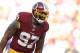LANDOVER, MD - DECEMBER 20: Defensive end Jason Hatcher #97 of the Washington Redskins reacts to a play against the Buffalo Bills in the second quarter at FedExField on December 20, 2015 in Landover, Maryland. (Photo by Matt Hazlett/Getty Images)