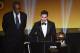 ZURICH, SWITZERLAND - JANUARY 11: Lionel Messi of Argentina and FC Barcelona speaks to the audience after receiving the Ballon d'or from acting FIFA President Issa Hayatou during the FIFA Ballon d'Or Gala 2015 at the Kongresshaus on January 11, 2016 in Zurich, Switzerland. (Photo by Matthias Hangst/Getty Images)