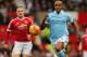 MANCHESTER, ENGLAND - OCTOBER 25: Wayne Rooney of Manchester United and Vincent Kompany of Manchester City during the Barclays Premier League match between Manchester United and Manchester City at Old Trafford on October 25, 2015 in Manchester, England. (Photo by Matthew Ashton - AMA/Getty Images)