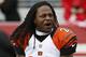 Cincinnati Bengals cornerback Adam Jones (24) before an NFL football game against the San Francisco 49ers in Santa Clara, Calif., Sunday, Dec. 20, 2015. (AP Photo/Tony Avelar)