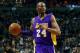Los Angeles Lakers' Kobe Bryant during the second half of the Los Angeles Lakers 112-104 win over the Boston Celtics in an NBA basketball game in Boston Wednesday, Dec. 30, 2015.(AP Photo/Winslow Townson)