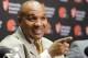 Cleveland Browns head coach Hue Jackson answers questions during a news conference, Wednesday, Jan. 13, 2016, in Berea, Ohio. Jackson, who waited four years for his second crack at leading an NFL team, has been hired as Cleveland's next coach. (AP Photo/Tony Dejak)