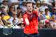 AUCKLAND, NEW ZEALAND - JANUARY 14: Jack Sock of the USA plays a forehand in his singles match against Kevin Anderson of South Africa during the 2016 ASB Classic at the ASB Tennis Arena on January 14, 2016 in Auckland, New Zealand. (Photo by Phil Walter/Getty Images)