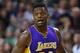 Los Angeles Lakers' Julius Randle during the second quarter of an NBA basketball game against the Boston Celtics in Boston Wednesday, Dec. 30, 2015.(AP Photo/Winslow Townson)