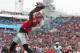 George wide receiver Terry Godwin catches a pass in the endzone for touchdown in the first half of the TaxSlayer Bowl NCAA college football game against Penn State in Jacksonville, Fla., Saturday, Jan. 2, 2016. Georgia defeated Penn State 24-17. (AP Photo/Mark Wallheiser)