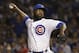 Chicago Cubs pitcher Fernando Rodney throws during the eighth inning of Game 4 of the National League baseball championship series against the New York Mets Wednesday, Oct. 21, 2015, in Chicago. (AP Photo/Nam Y. Huh)