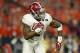 GLENDALE, AZ - JANUARY 11: Derrick Henry #2 of the Alabama Crimson Tide runs the ball against the Clemson Tigers during the 2016 College Football Playoff National Championship Game at University of Phoenix Stadium on January 11, 2016 in Glendale, Arizona. (Photo by Christian Petersen/Getty Images)