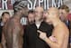 Undefeated WBC heavyweight world boxing champion Deontay Wilder, left, and Polish challenger Artur Szpilka are separated as they exchange words after their weigh-in at Barclays Center, Friday, Jan. 15, 2016, in Brooklyn, N.Y. Wilder will make his third title defense, against Szpilka, on Saturday, Jan. 16, 2016, at Barclays Center. (AP Photo/Bebeto Matthews)