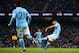 MANCHESTER, ENGLAND - JANUARY 16: Sergio Aguero of Manchester City scores his team's second goal during the Barclays Premier League match between Manchester City and Crystal Palace at Etihad Stadium on January 16, 2016 in Manchester, England. (Photo by Alex Livesey/Getty Images)